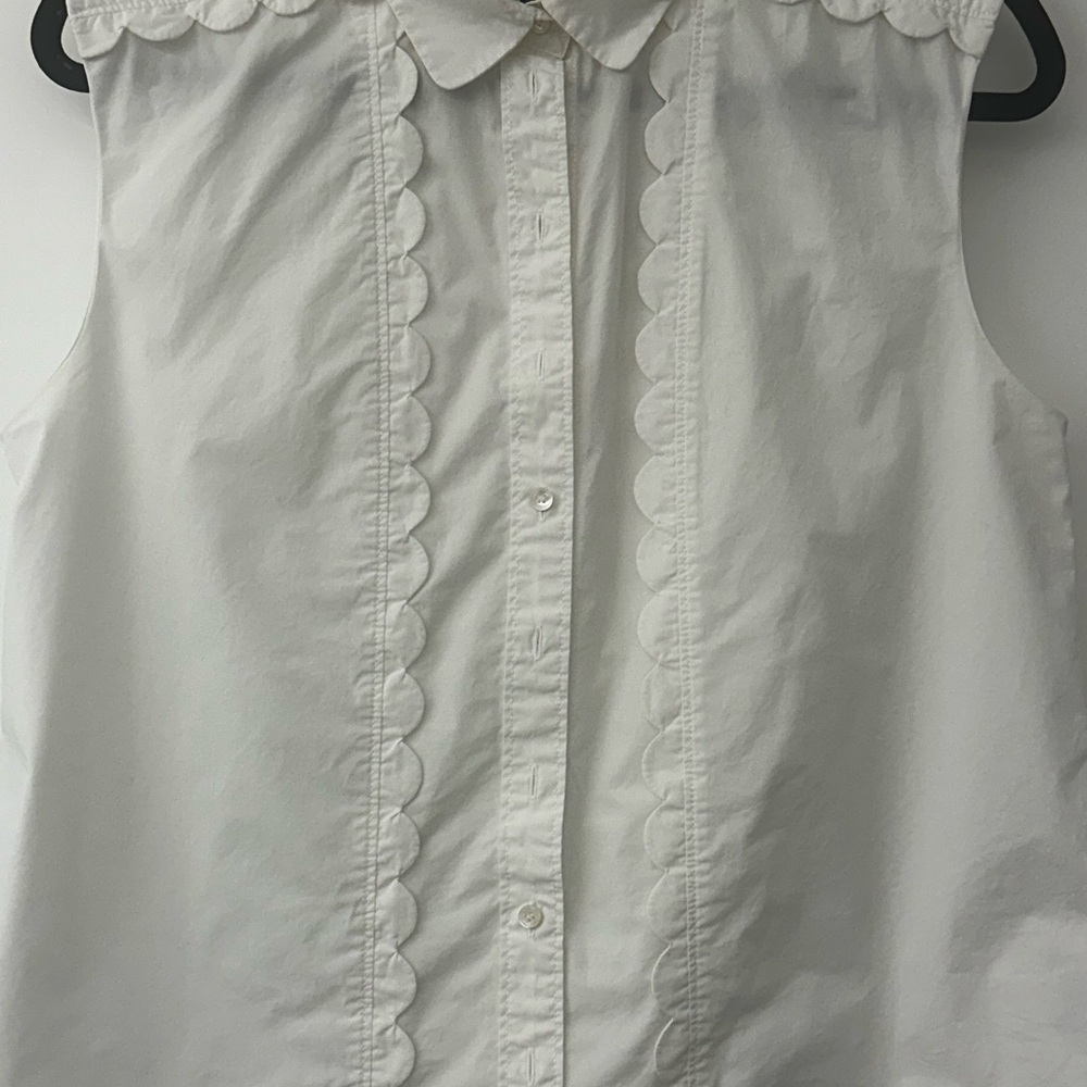 J. Crew Scalloped Button Down Shirt VGUC - Picture 3 of 8